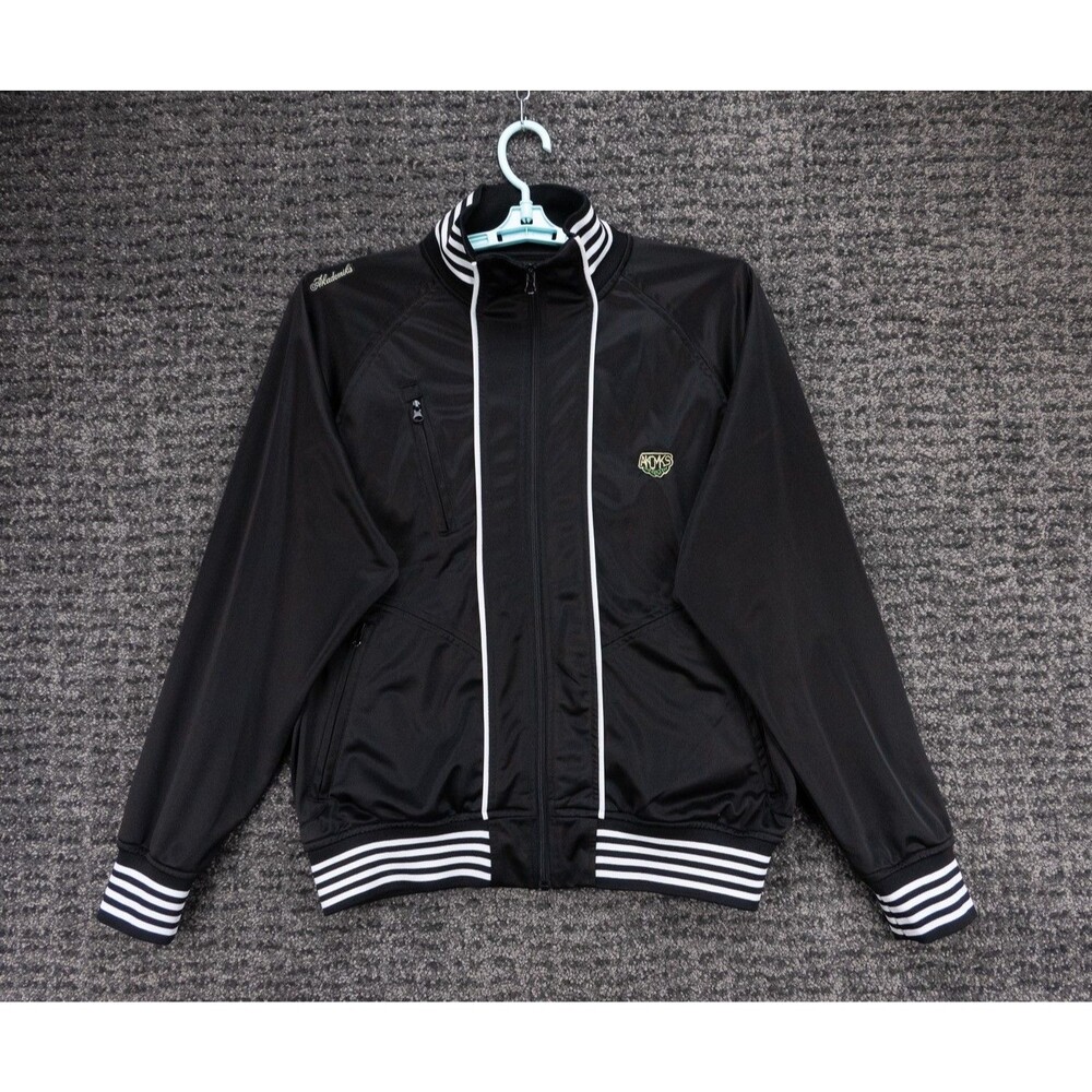 Akademiks Track Jacket Mens Medium Black Full Zip Y2K Hip Hop Urban Athleisure